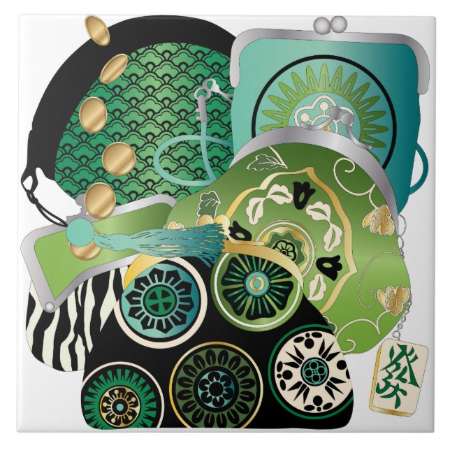 Mah Jongg Purses Green Tile (Front)