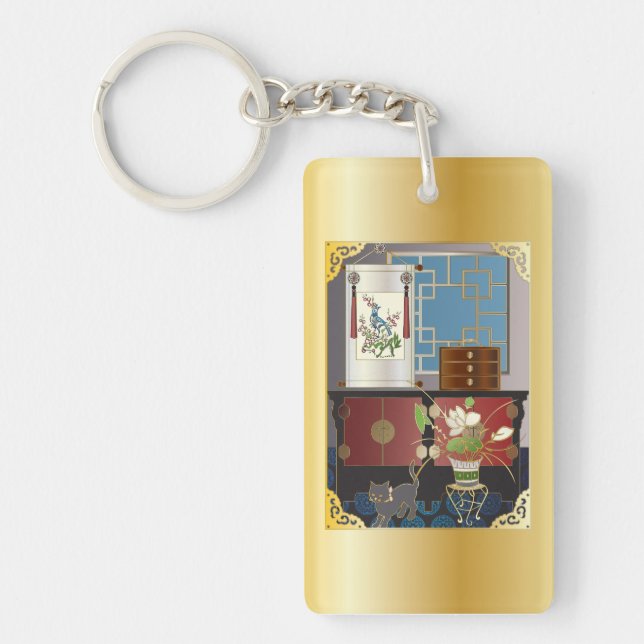 Mah Jongg Red Cabinet Keychain (Front)