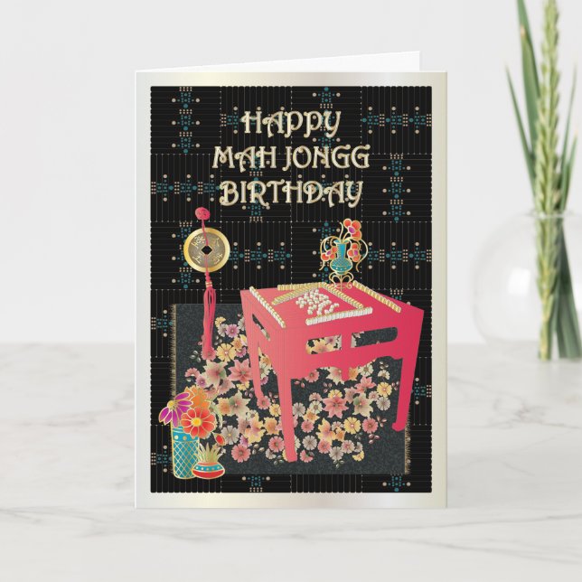 Mah Jongg Red Table Card (Front)