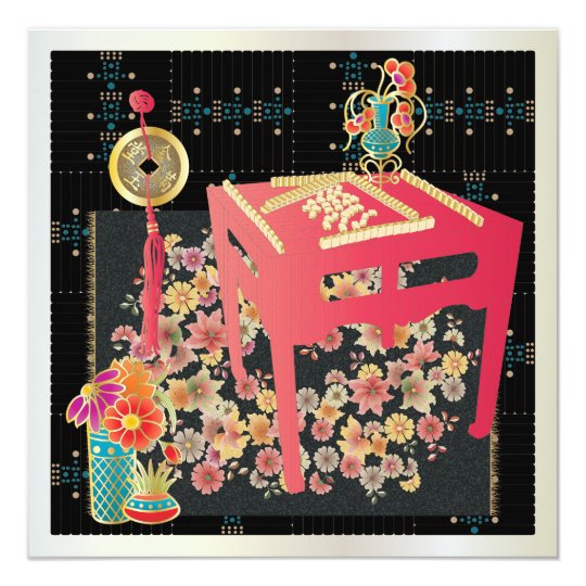 Mah Jongg Red Table Card