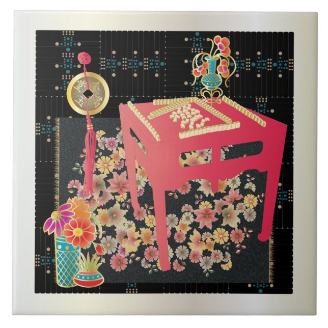 Mah Jongg Red Table Tile (Front)