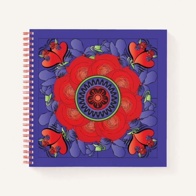 Mah Jongg Roses Notebook (Front)