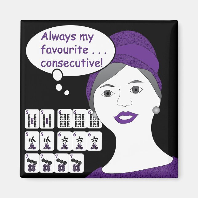 Mah Jongg Sayings Consecutive Magnet (Front)