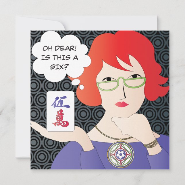 Mah Jongg Sayings Cracks Flat Card (Front)