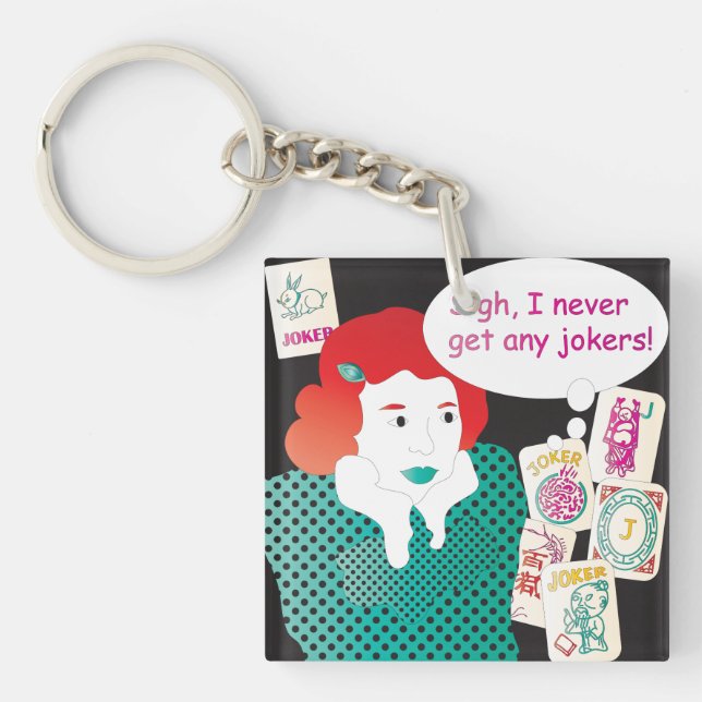 Mah Jongg Sayings Jokers2 Keychain (Front)