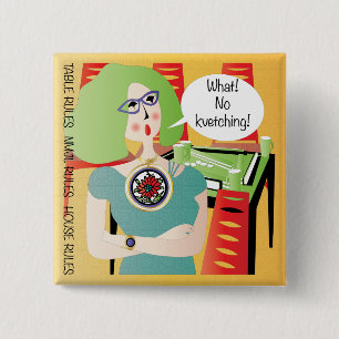 Mah Jongg Sayings Kvetching 2 Inch Square Button