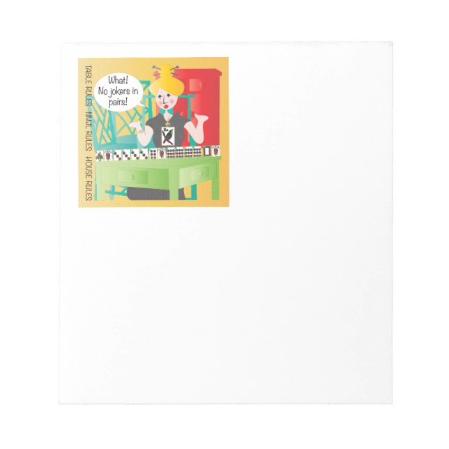 Mah Jongg Sayings No Jokers Notepad (Front)