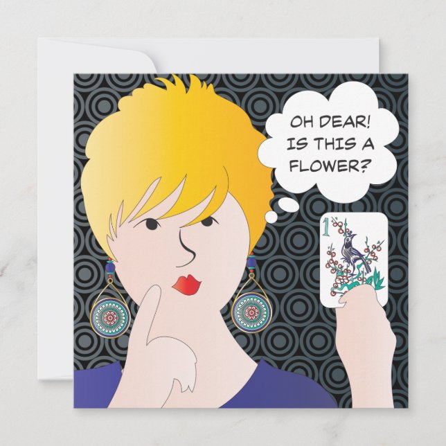 Mah Jongg Sayings One Bam Flat Card (Front)