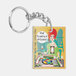 Mah Jongg Sayings Peek Pass Keychain