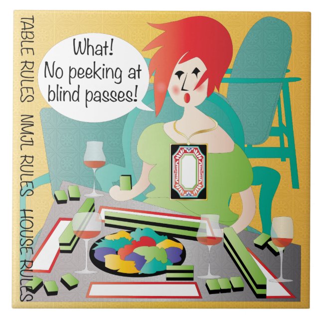 Mah Jongg Sayings Peek Pass Tile (Front)
