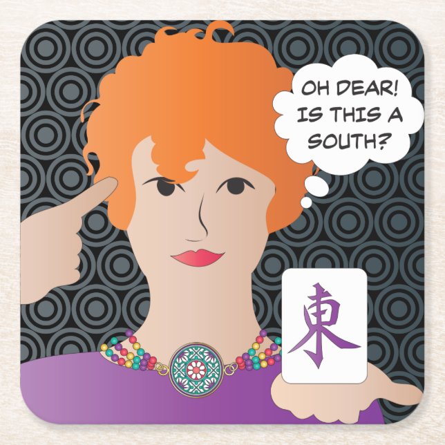 Mah Jongg Sayings Winds Coaster (Front)