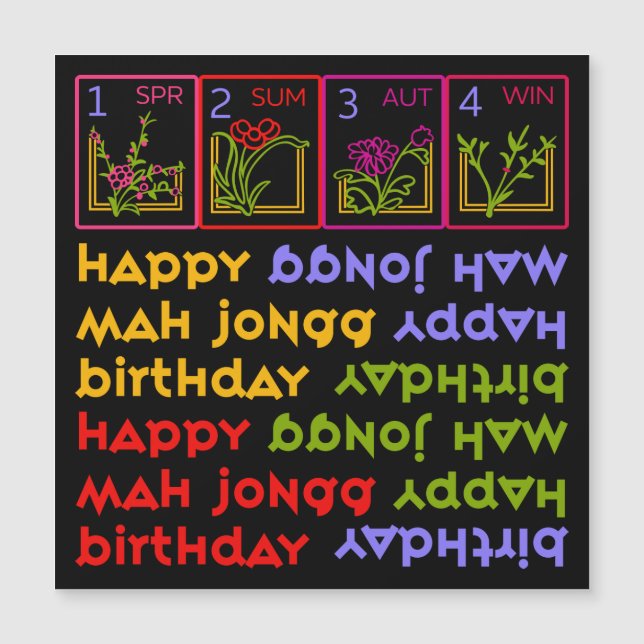 Mah Jongg Seasons Anniversaire Magnet (Devant)
