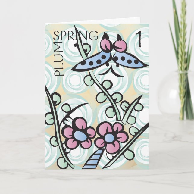 Mah Jongg Seasons Spring Card (Front)