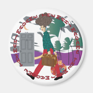 Mah Jongg The Mahj Madame Magnet Round