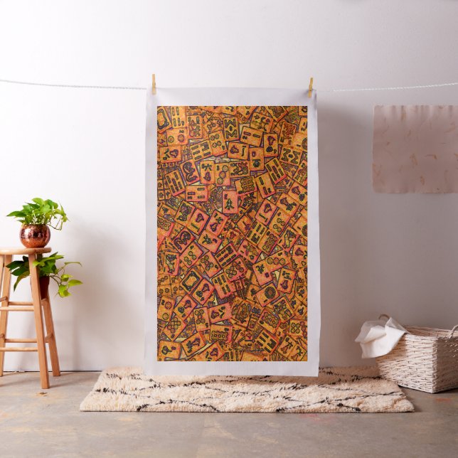 Mah Jongg Tiles in Orange Fabric (In Situ)