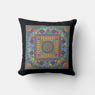 Mah Jongg Tiles Mandala Coussin