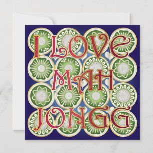 Mah Jongg Valentine I Love MJ Holiday Card
