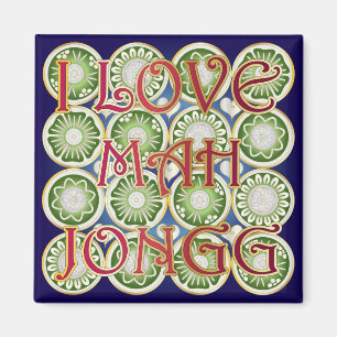 Mah Jongg Valentine I Love MJ Magnet