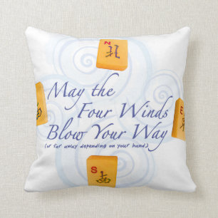 Mah Jongg Winds Throw Pillow