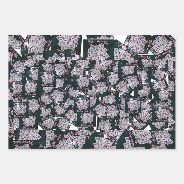MAH JONNGG WRAPPING PAPER-MAH JONGG IS MY PASSION WRAPPING PAPER SHEET (Front)