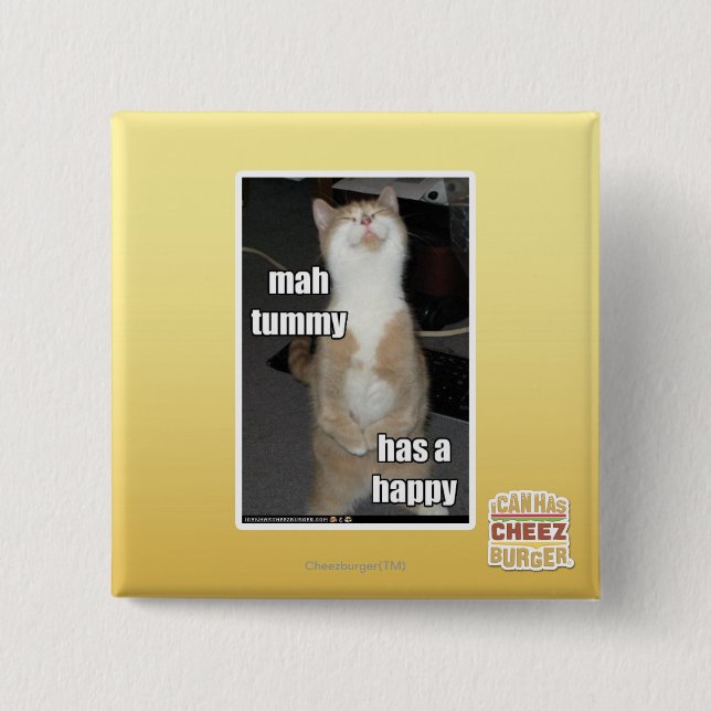 Mah tummy has a happy 2 inch square button (Front)