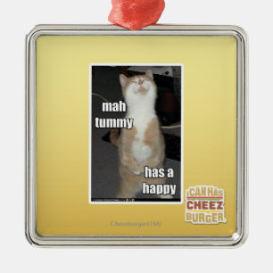 Mah tummy has a happy metal ornament