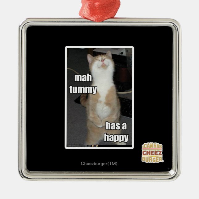 Mah tummy has a happy metal ornament (Front)