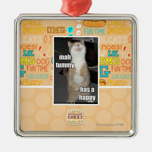 Mah tummy has a happy metal ornament (Front)