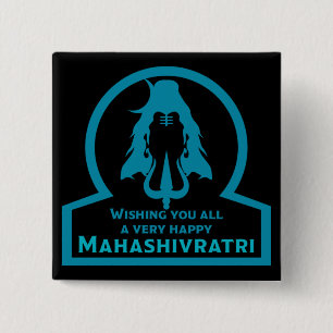Maha Shivratri - Happy Maha Shivratri  Two-Tone Co 2 Inch Square Button