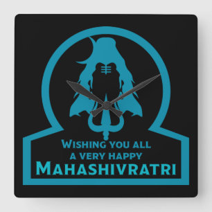 Maha Shivratri - Happy Maha Shivratri  Two-Tone Co Square Wall Clock