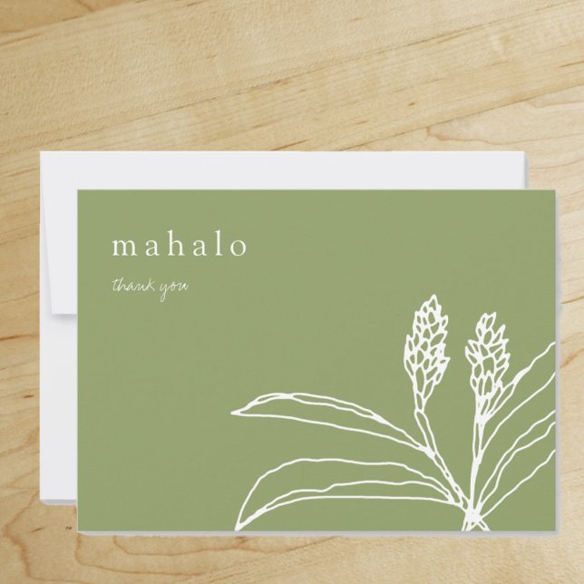 mahalo | floral | tropical | vert | merci ("Everyday is abundantly beautiful." 
Sincerely Best Wishes from Lucky Design World)