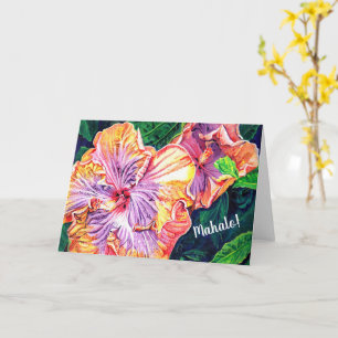 Mahalo Hibiscus Carte de remerciements