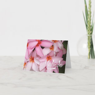 Mahalo Pink Plumeria Card