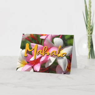 Mahalo Plumarias Thank You Card