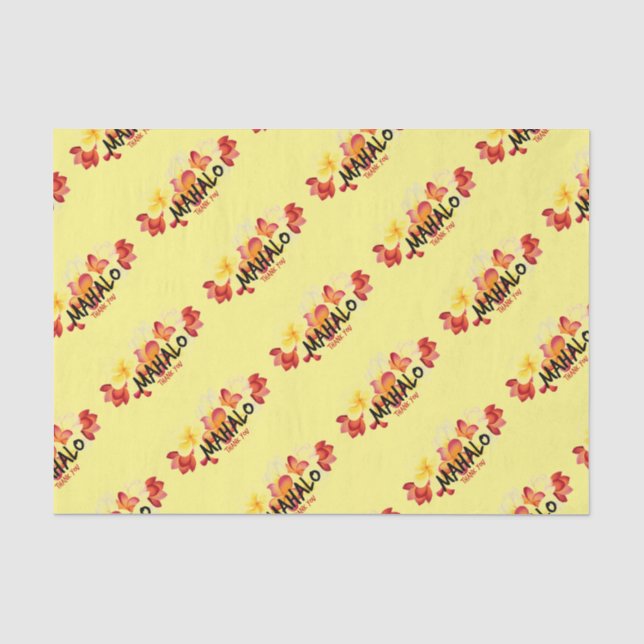 Mahalo Plumeria Tissue Paper (Front)