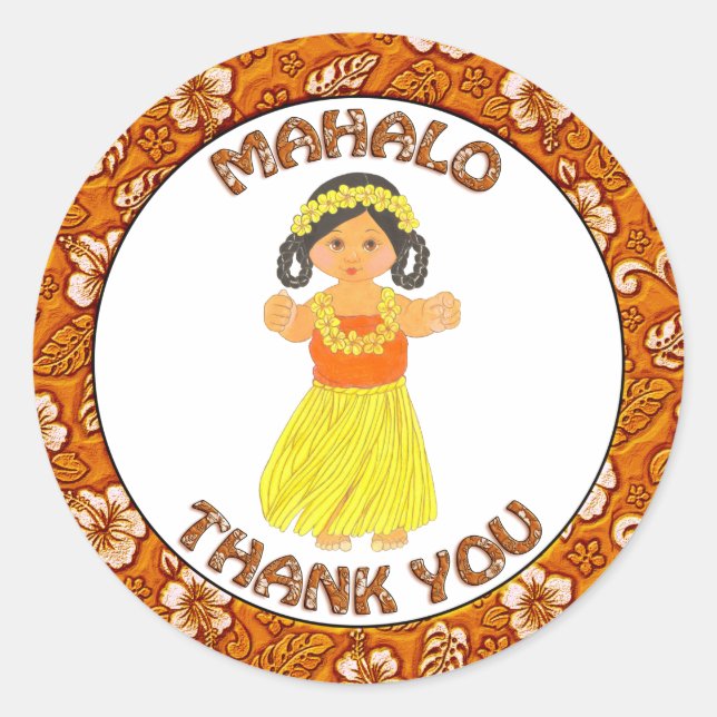 Mahalo Thank You Hawaiian Stickers (Front)