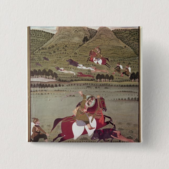 Maharana Jawan Singh 2 Inch Square Button (Front)