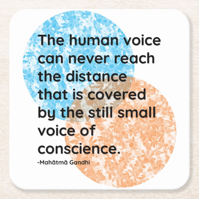 Mahatma Gandhi Conscience Quotes Square Paper Coaster (Front)