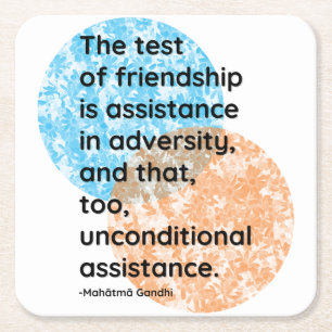 Mahatma Gandhi Friendship Quotes Square Paper Coaster
