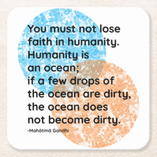 Mahatma Gandhi Humanity Quotes Square Paper Coaster