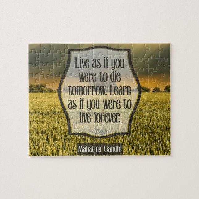 Mahatma Gandhi Inspirational Quote "Live" Jigsaw Puzzle (Horizontal)