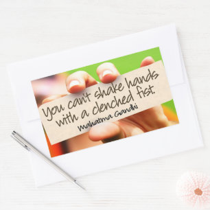 Mahatma Gandhi Inspirational Quote "Shake hands" Sticker