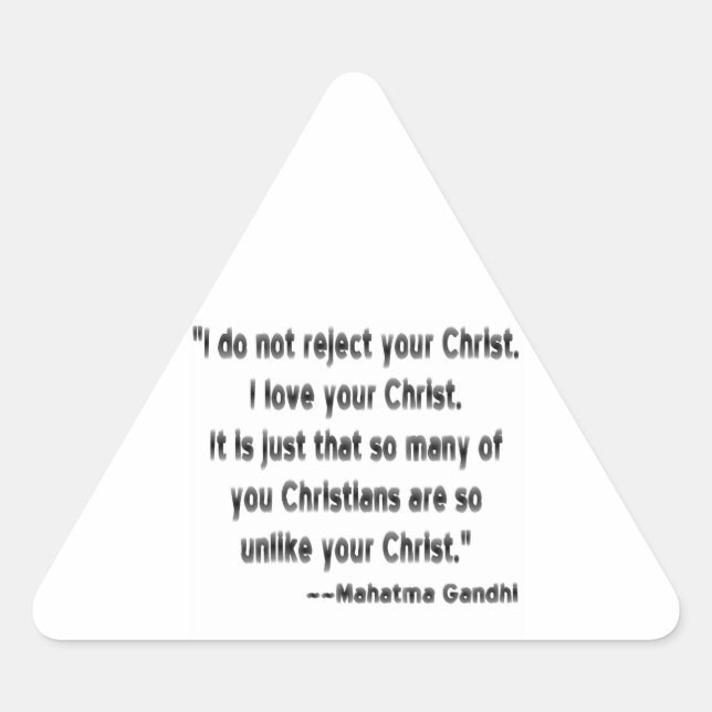 Mahatma Gandhi on Christians Triangle Sticker (Front)