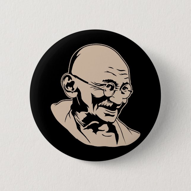 Mahatma Gandhi Portrait Button (Front)