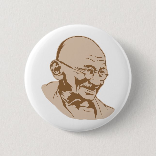 Mahatma Gandhi Portrait Button (Front)