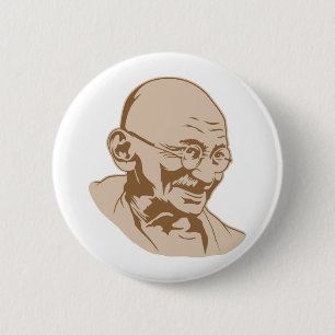 Mahatma Gandhi Portrait Button