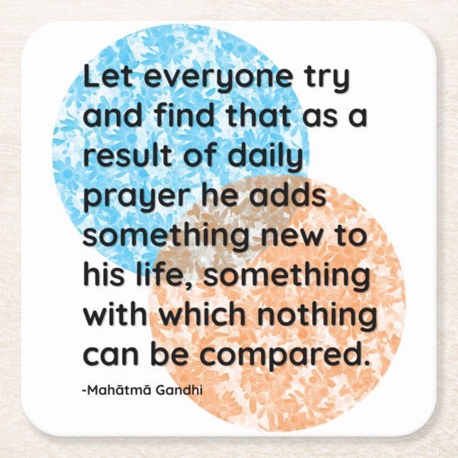 Mahatma Gandhi Prayer Life Quotes Square Paper Coaster (Front)