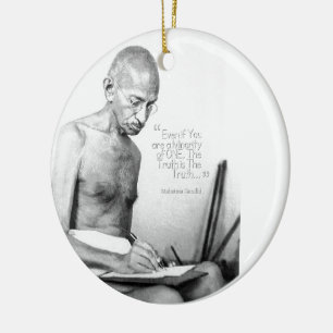 Mahatma Gandhi Quote, Minority of One, Truth Ceramic Ornament