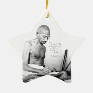 Mahatma Gandhi Quote, Minority of One, Truth Ceramic Ornament
