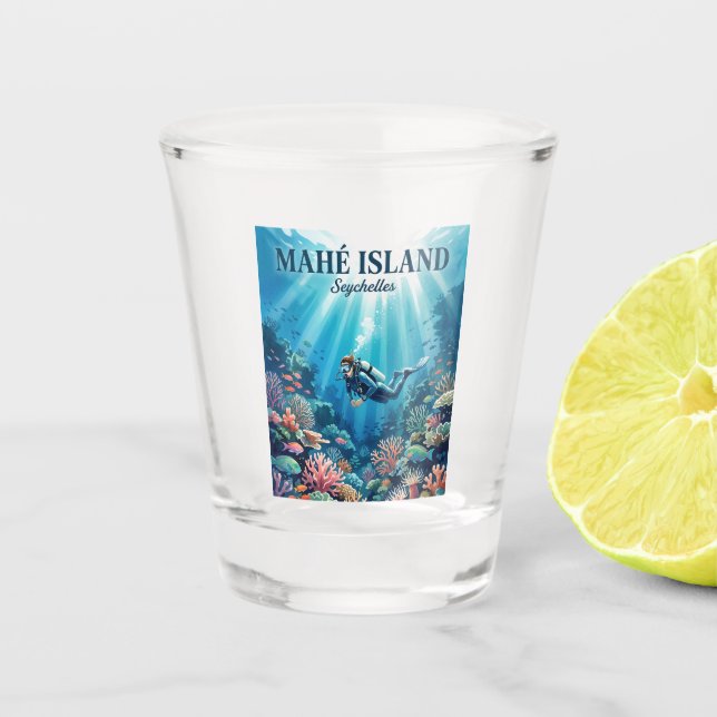 Mahé Island Seychelles Shot Glass (Front)